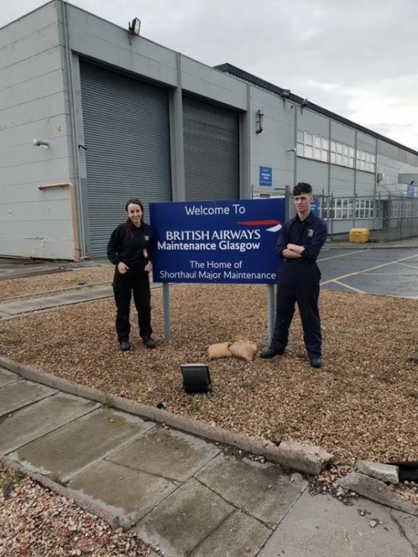 Air Service Training Students at British Airways Maintenance Glasgow